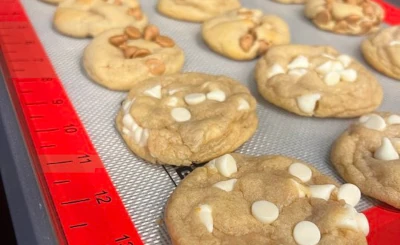 White chocolate chip cookies; peanut butter chip cookies