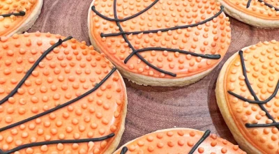 Birthday basketball cookies