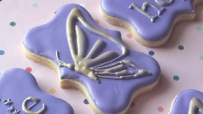 Celebration of survival cookies - “hope”, butterflies