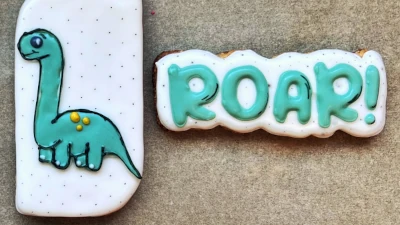 Birthday Dinosaur Cookies - ROAR!